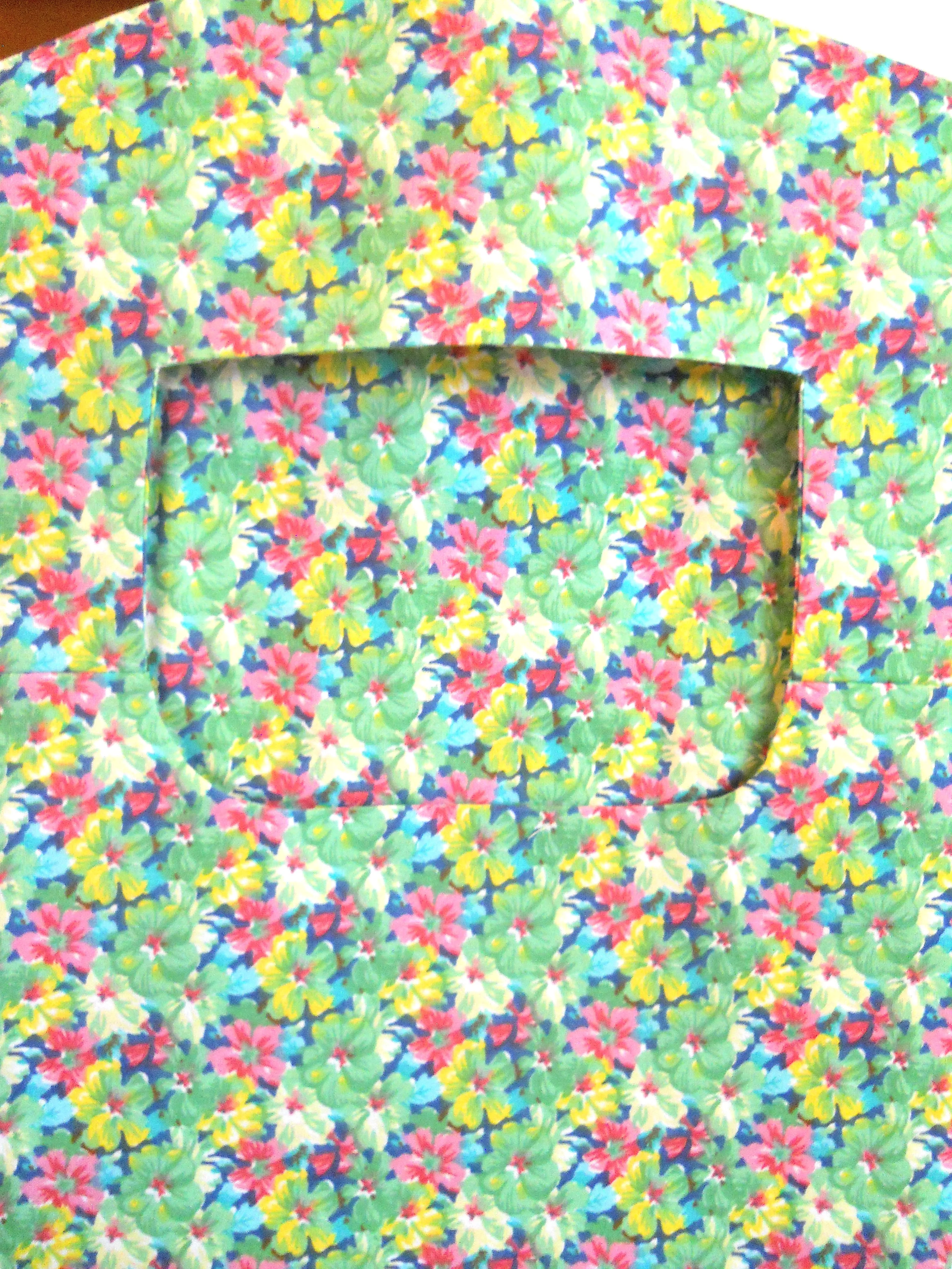 Vintage Style Clothespin Bag in Green and Pink Floral