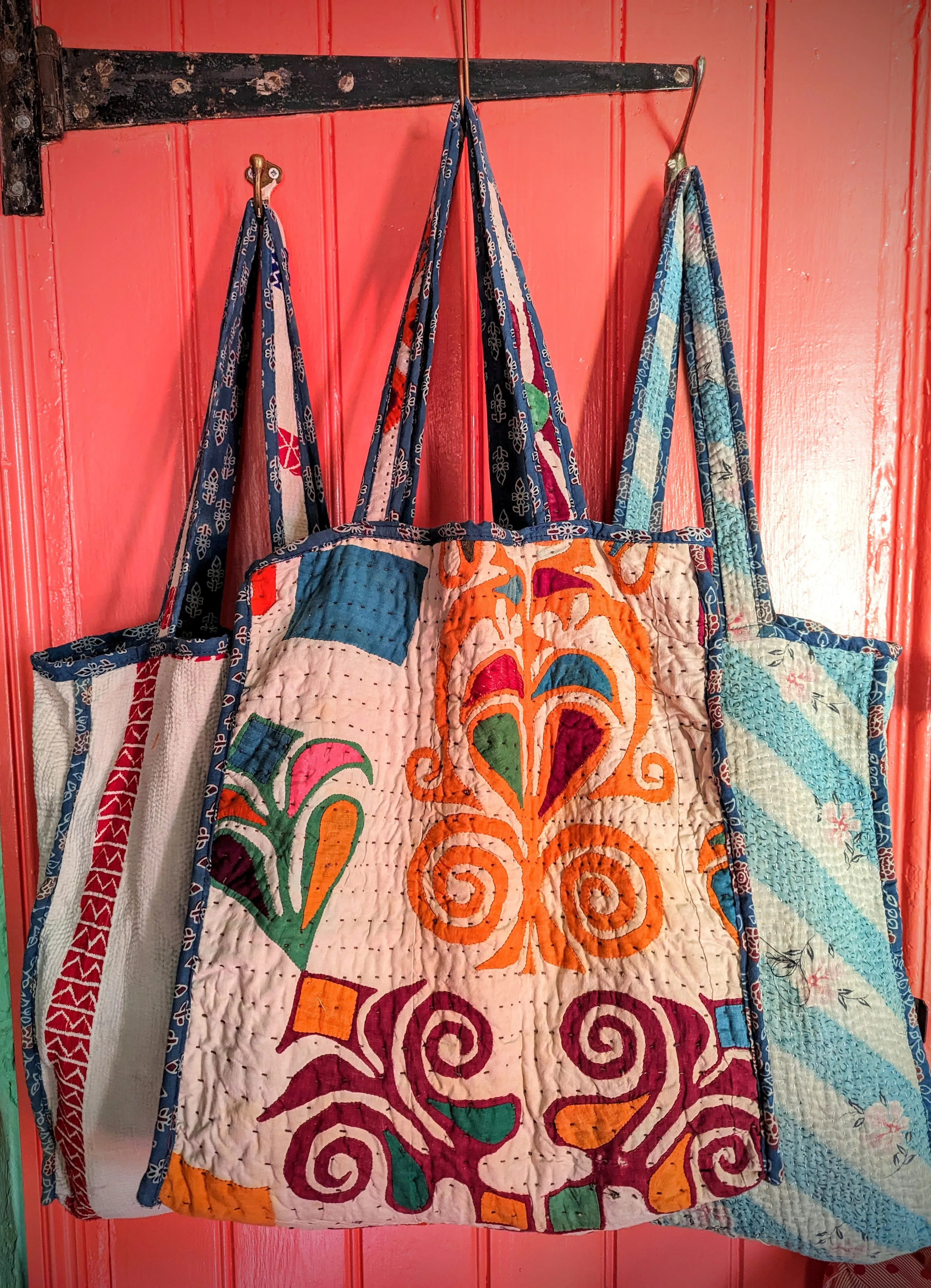 Vintage upcycled kantha bags