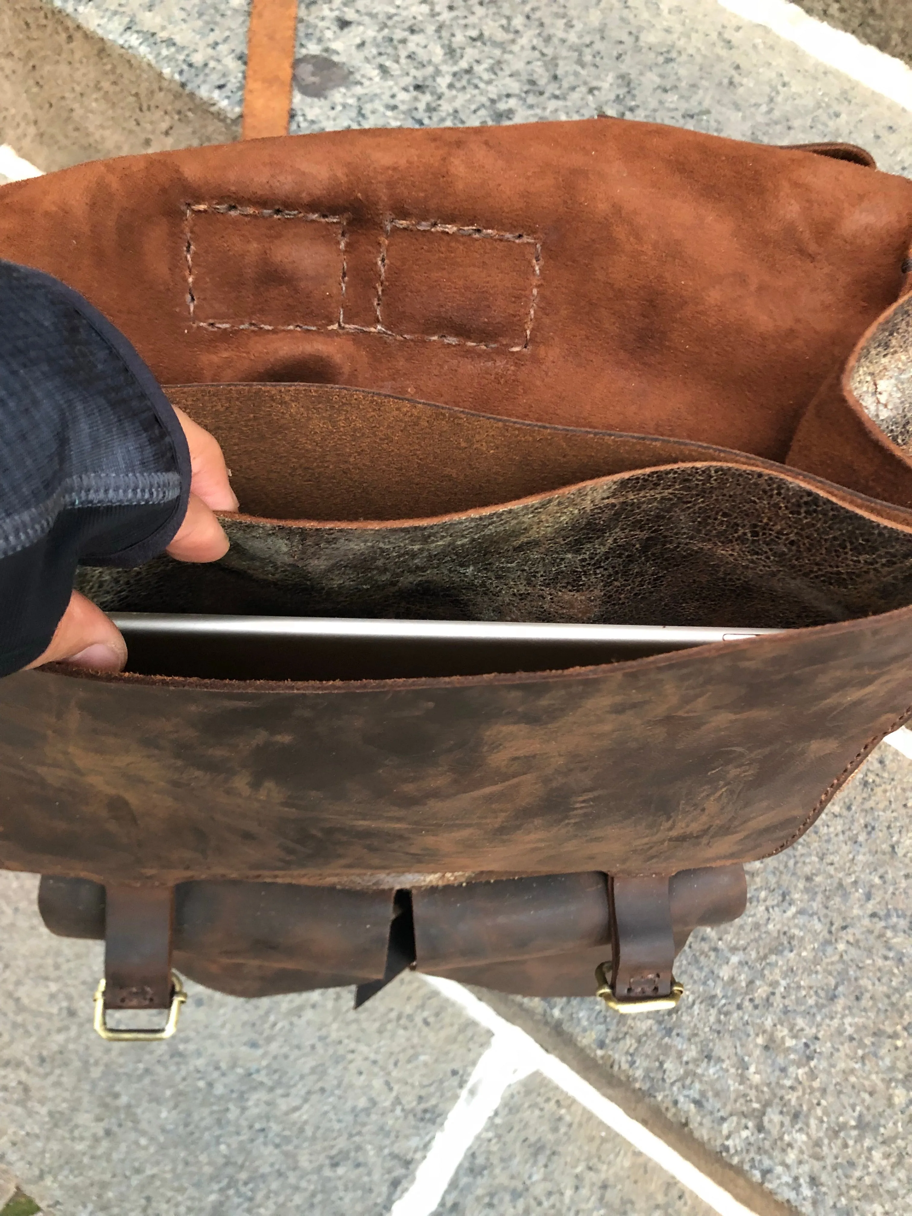 Vintaged Backpack / 5 Pocket Leather Backpack / Oversized Travel Rucksack