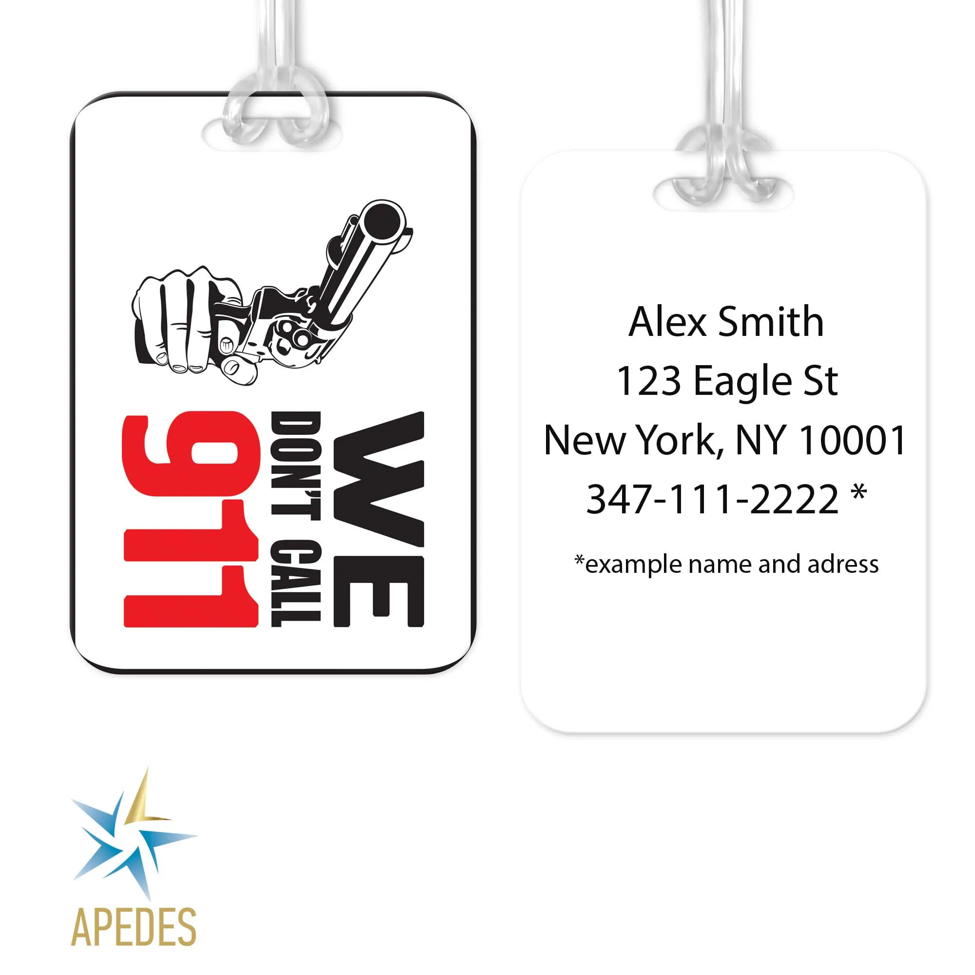 We Don't Call 911 Rectangle Luggage Tag