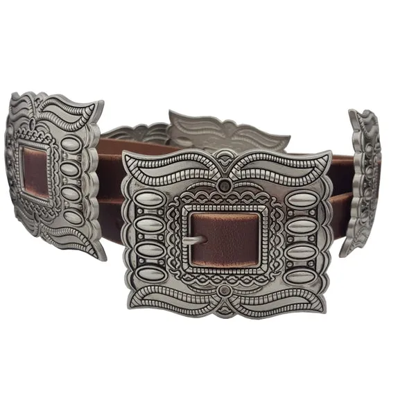 Western Rectangle Concho Belt