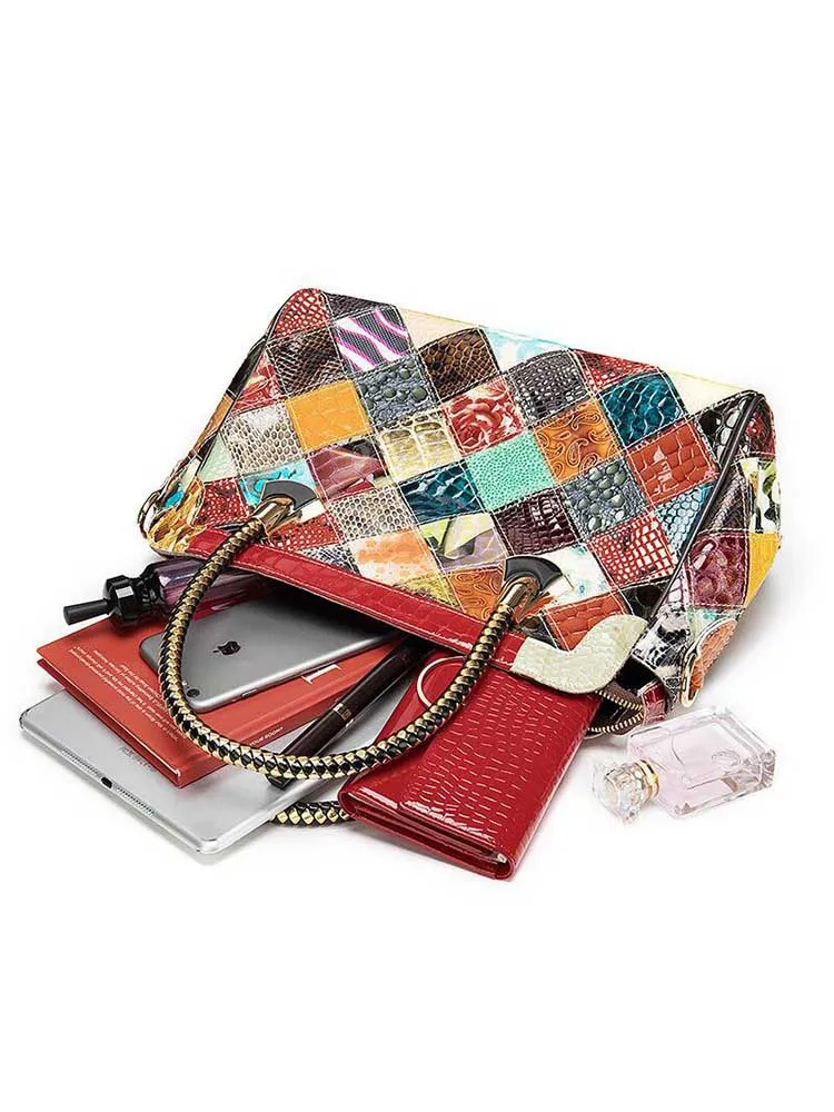 Women Bag Designer Vintage First Layer Cow Leather Bag Fashion Totes Lady Shoulder Bags