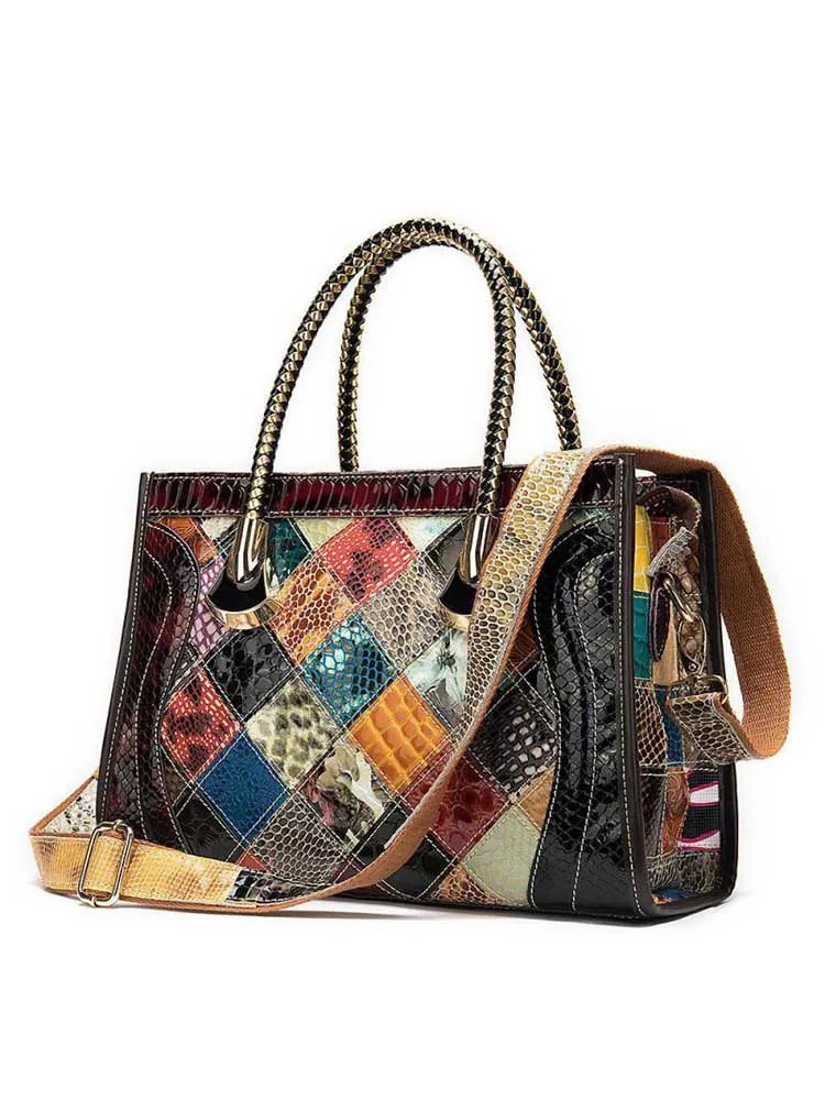 Women Bag Designer Vintage First Layer Cow Leather Bag Fashion Totes Lady Shoulder Bags