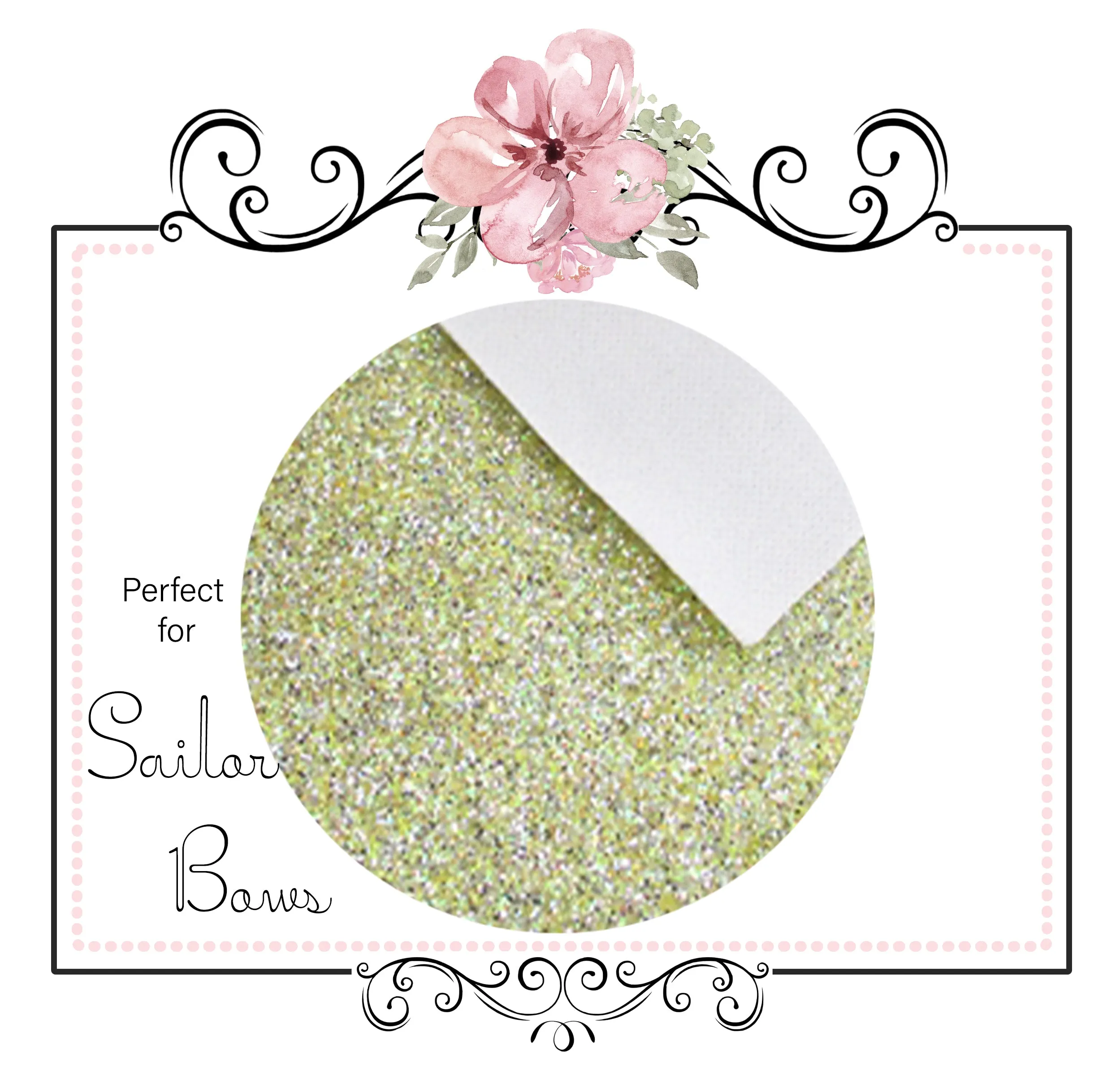 Yellow Sapphire ~ Medium Glitter Sailor Bow Fabric Sheets