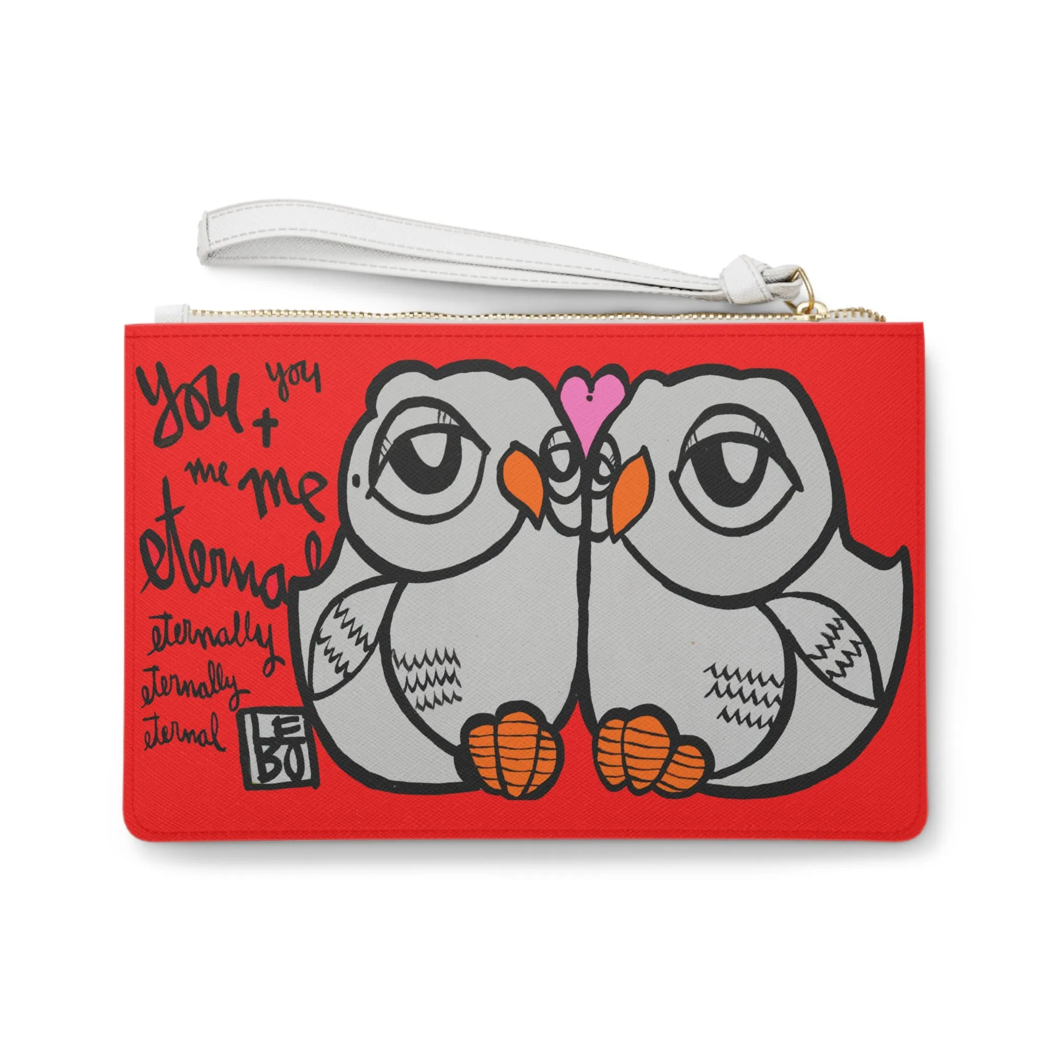 You and Me Eternally - Red Edition - Lebo Leather Clutch Bag