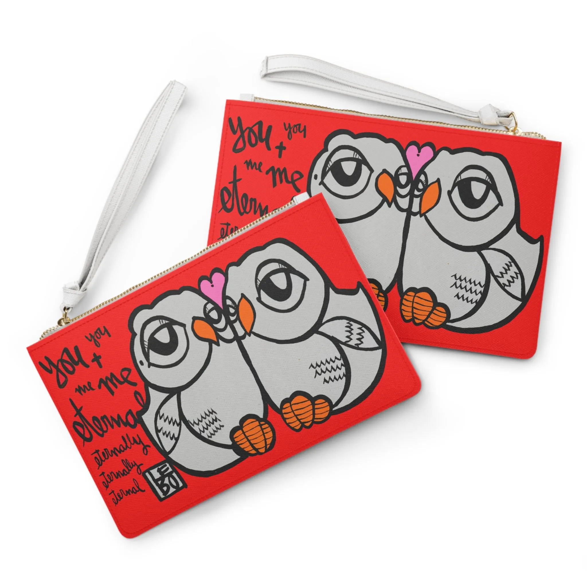 You and Me Eternally - Red Edition - Lebo Leather Clutch Bag