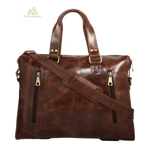 Zipped Pocket Messenger bag Dark Brown