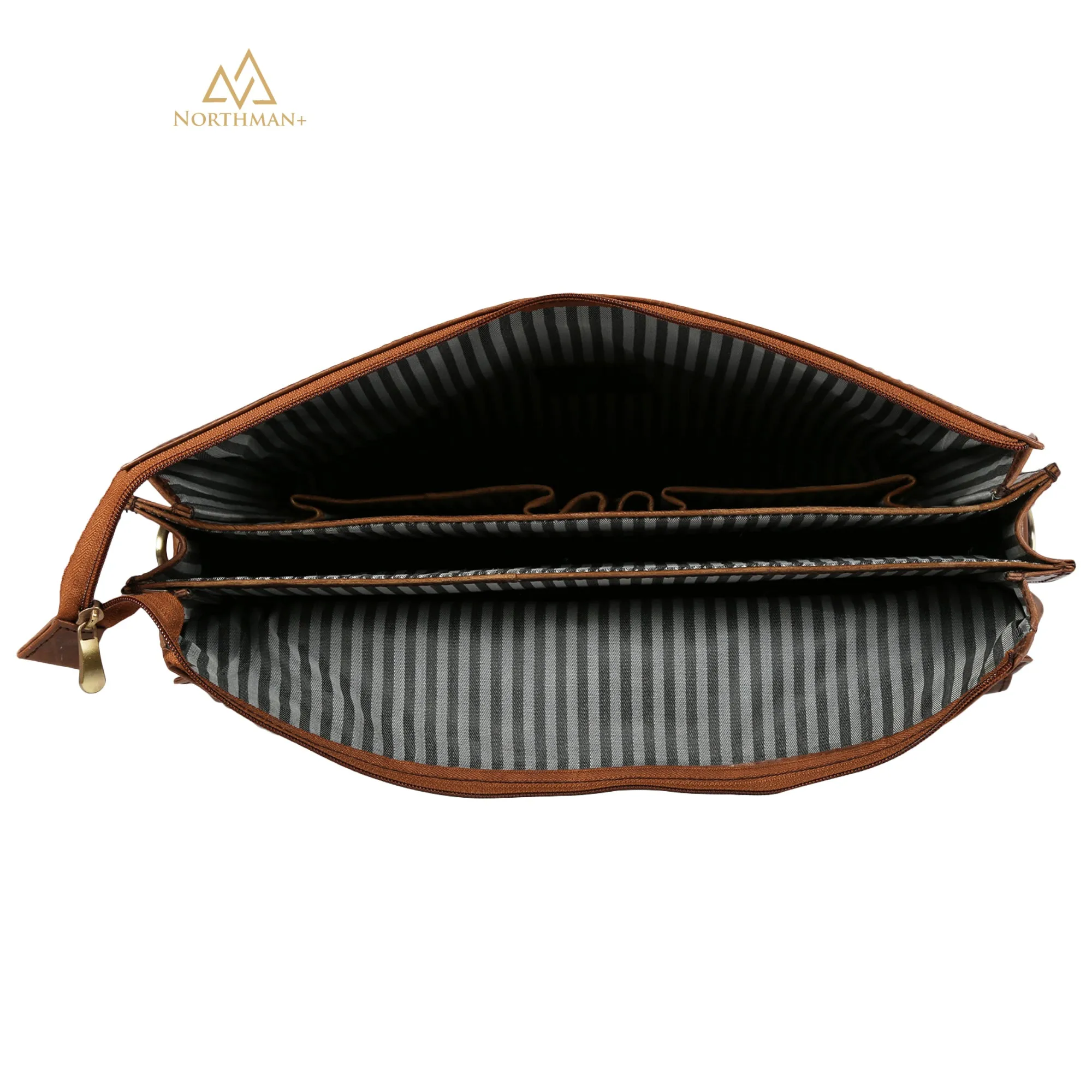 Zipped Pocket Messenger bag Dark Brown